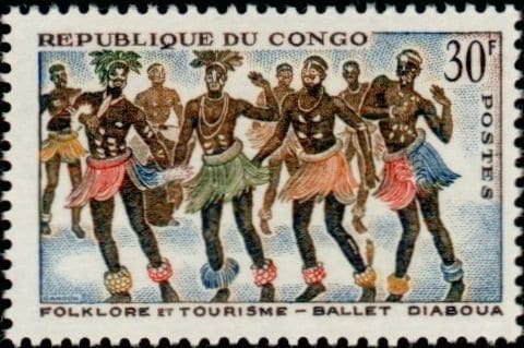 Stamp of Congo, Republic (Brazzaville) - 1964 - Colnect 269208 - Ballet Diauba.jpeg