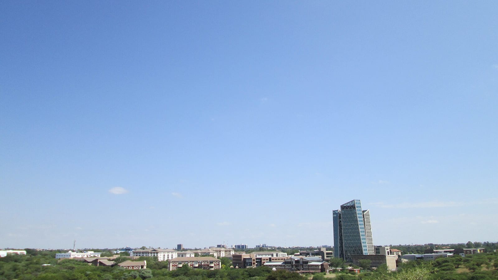 Gaborone kent merkezinin modern silüeti