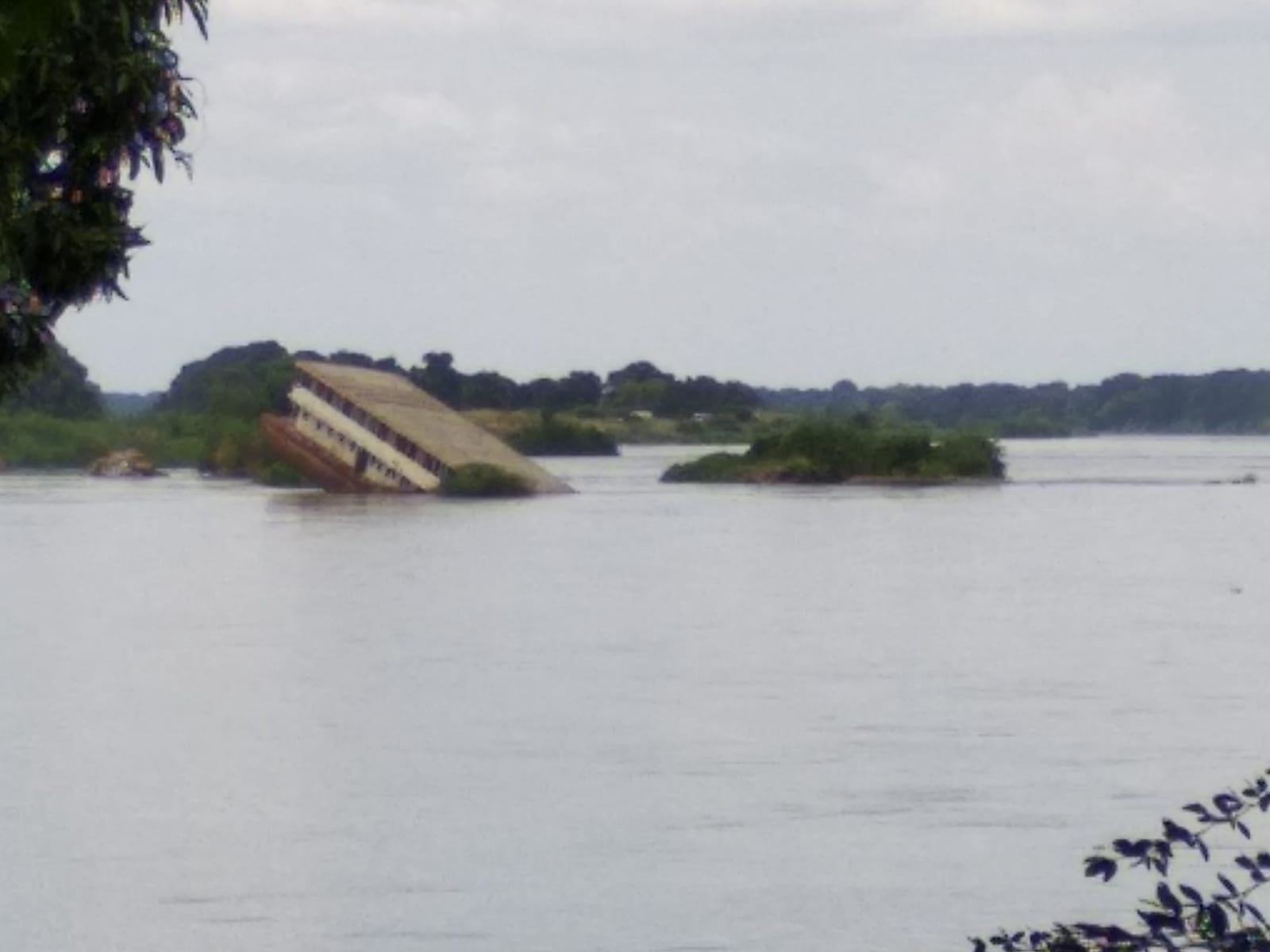 Sunken boat on the White Nile, Juba South Sudan