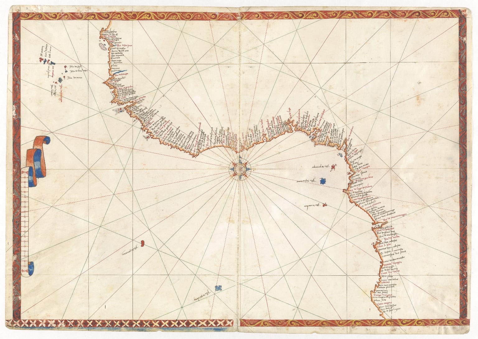 Maggiolo west coast of Africa from the Tropic of Cancer to 17⁰ south, including the Cape Verde Islands, and the Atlantic islands of São Tomé, Príncipe, and Annobón.jpg