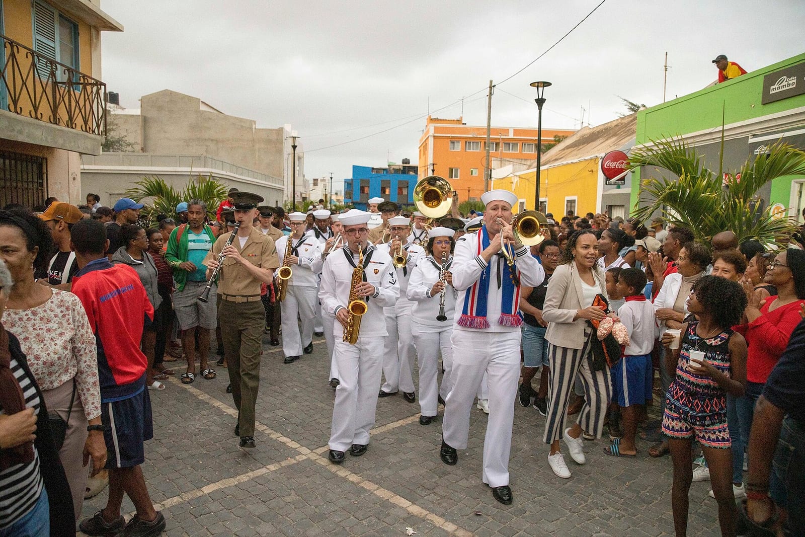 Marines and sailors perform during a band event in Sal, Cape Verde, March 18, 2023, to interact with residents and learn about the culture before the African Maritime Forces Summit.jpg
